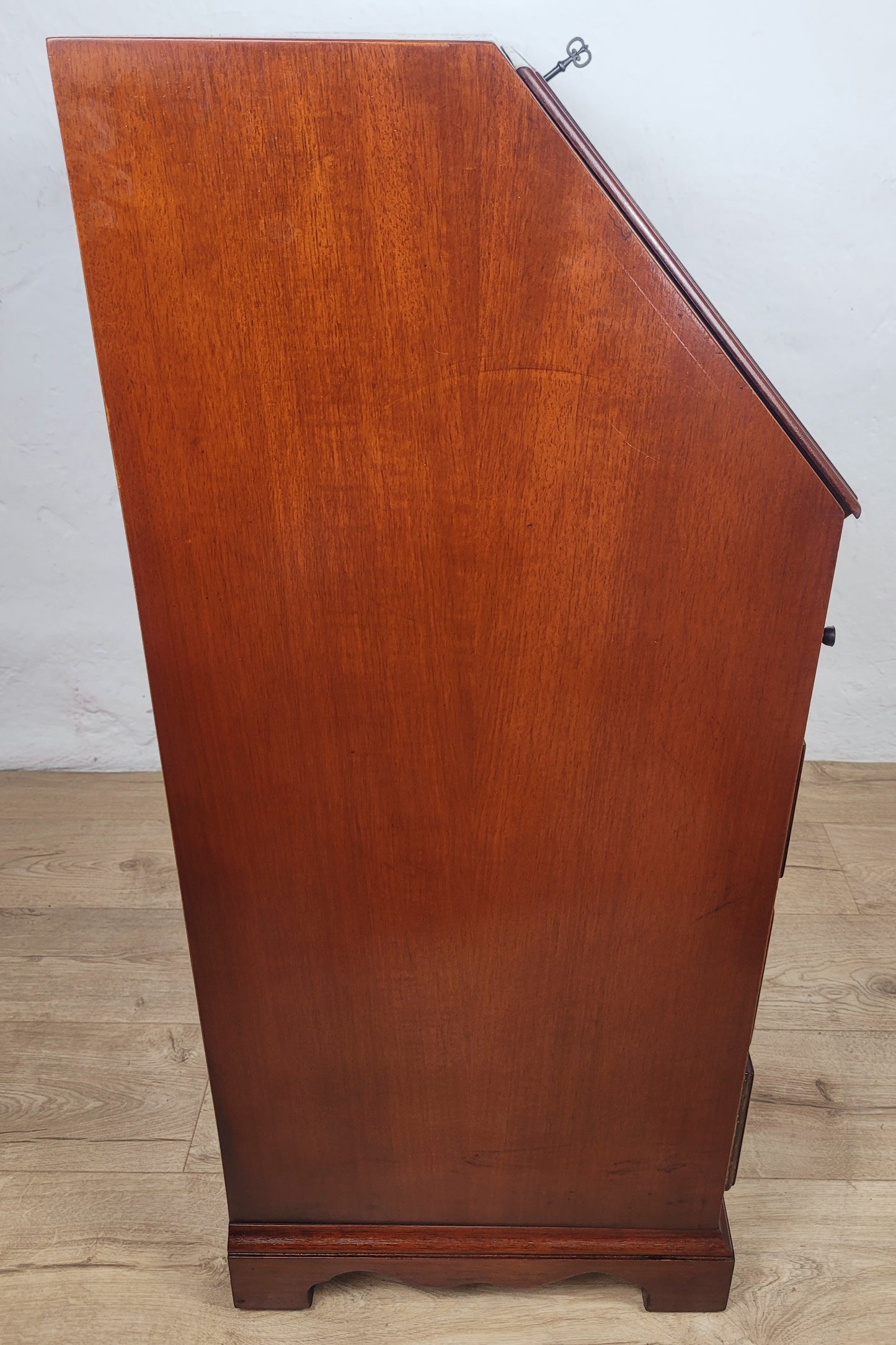 Vintage Writing Bureau Desk Lock & Key Mid Century Mahogany Delivery Available