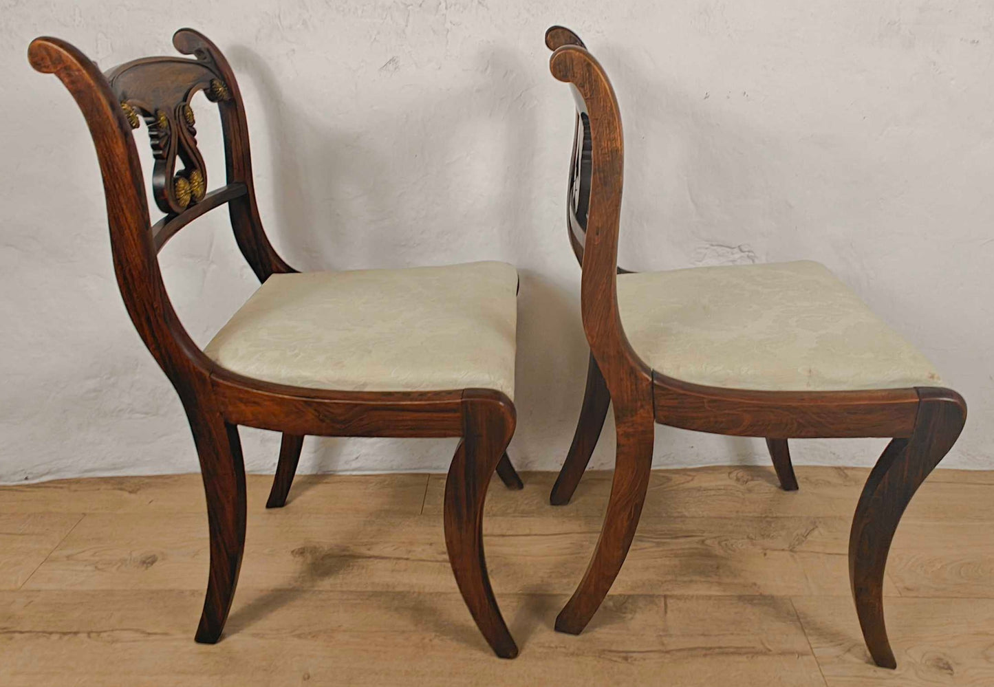 Victorian Pair Of Chairs Carved Upholstered Mahogany Antique Postage Available