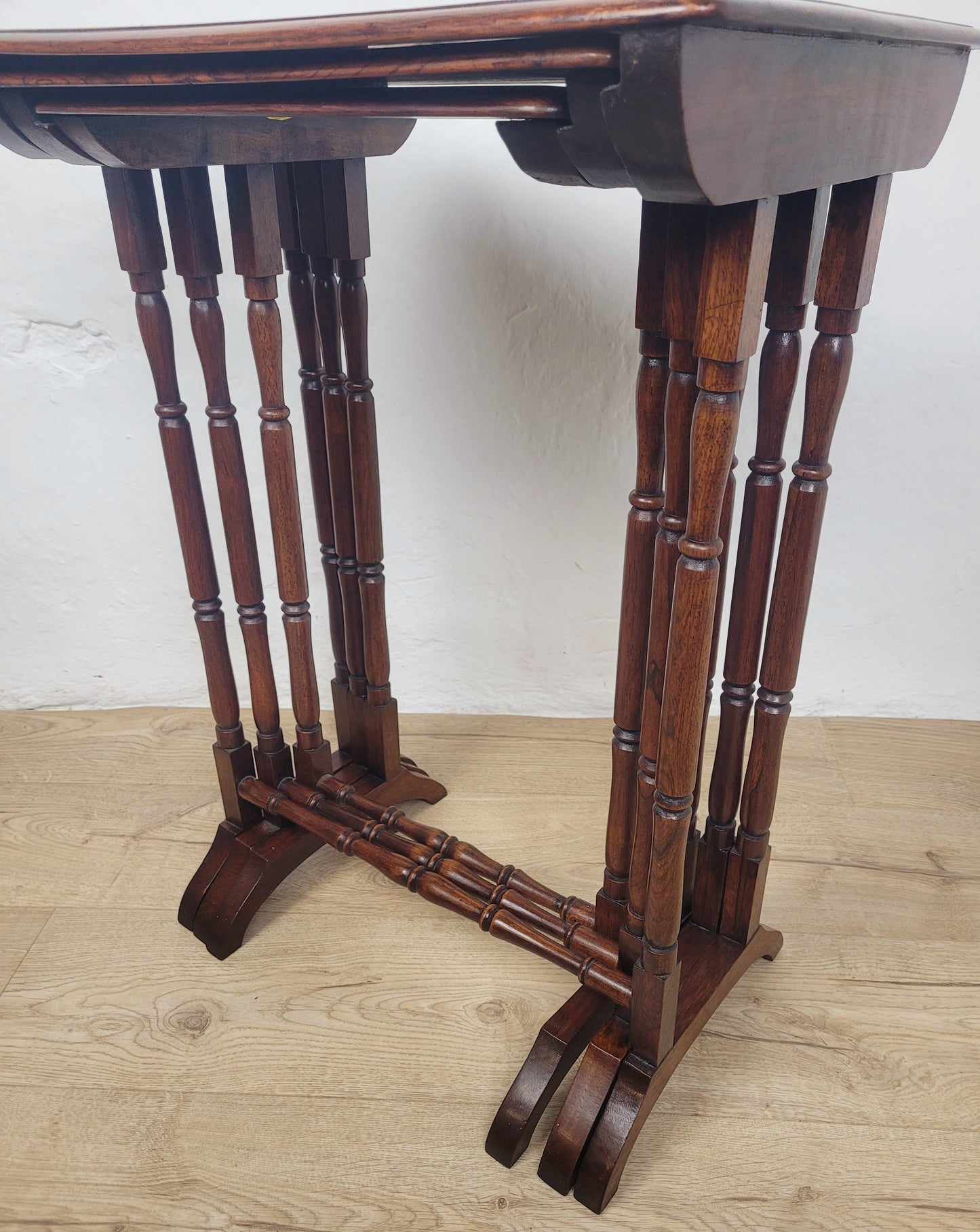Three Nesting Occasional Tables Vintage Mahogany Mid Century Postage Available