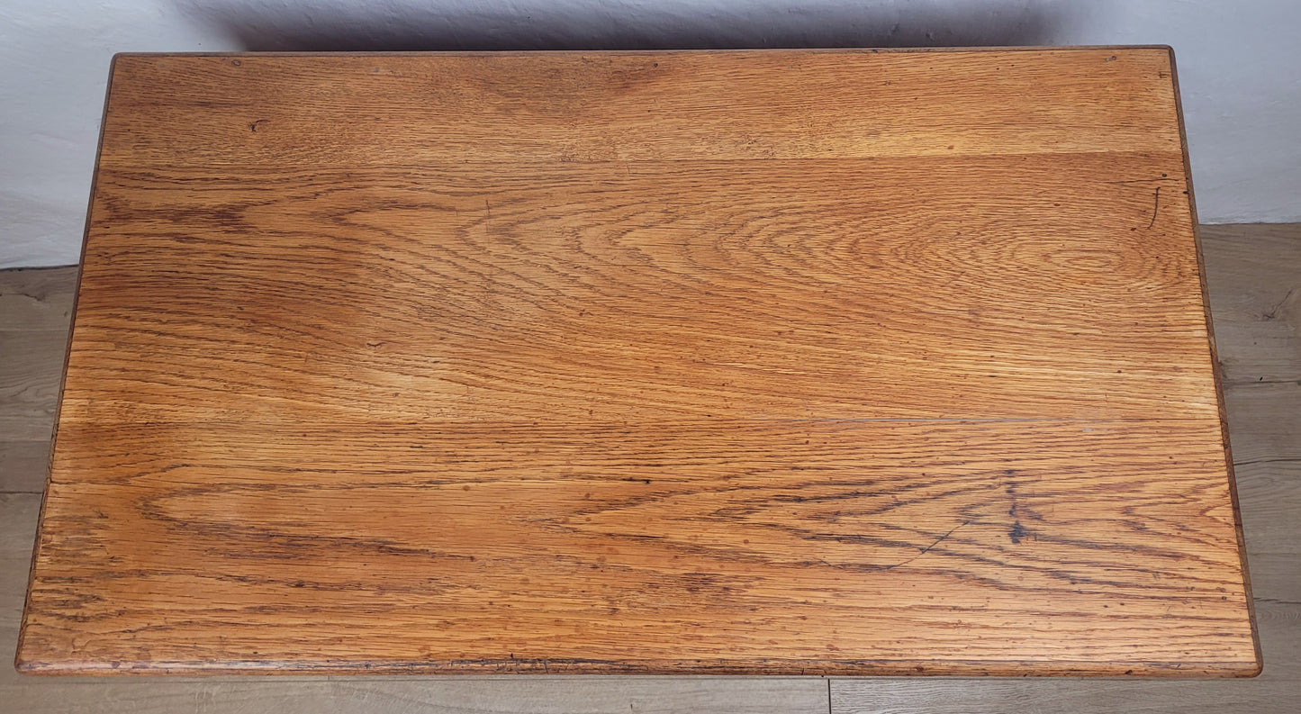 Vintage Single Pedestal Desk 1930s Oak Country Farmhouse Delivery Available