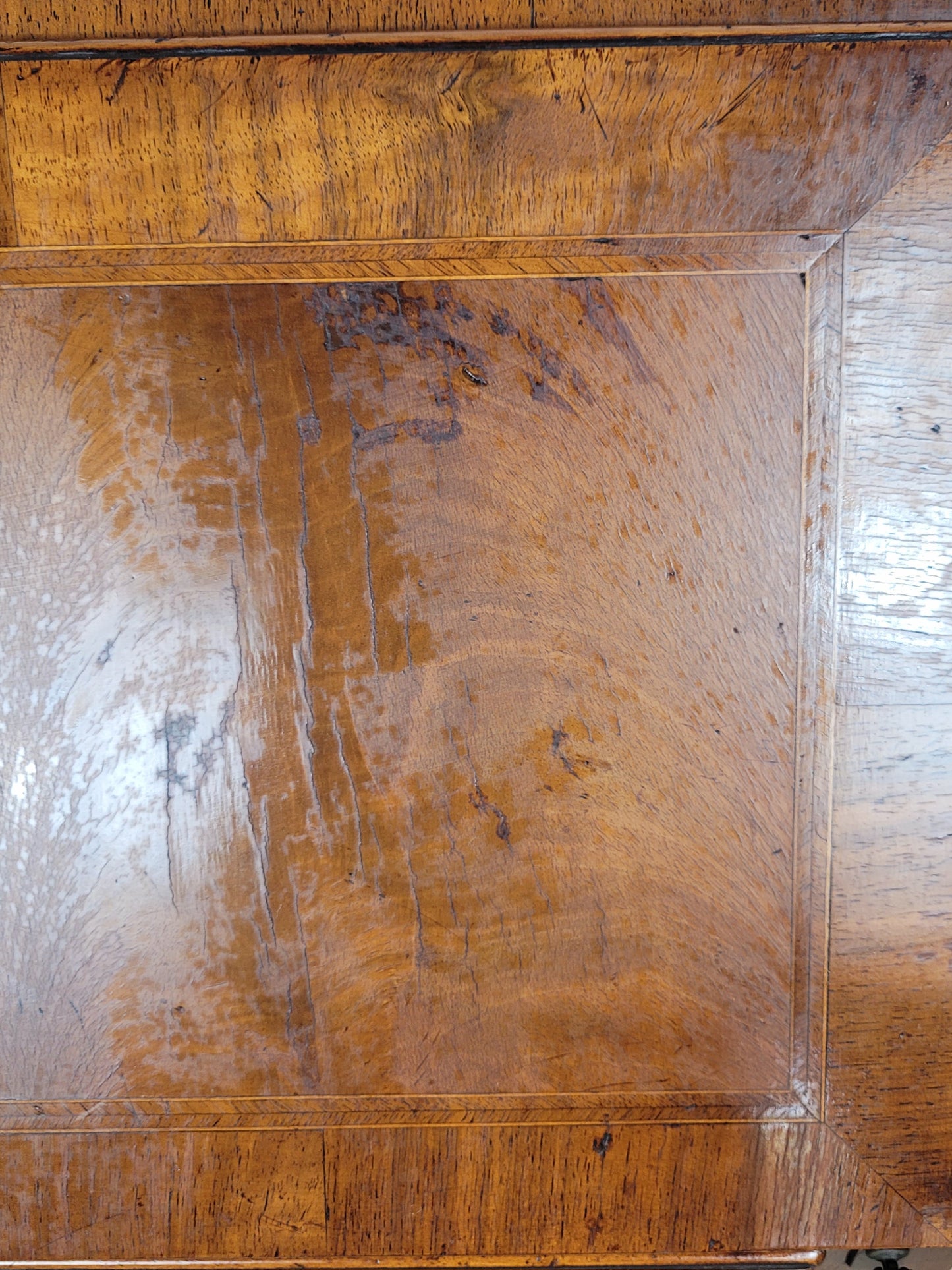 Edwardian Writing Bureau Desk Walnut 'Pratts' Lock and Key Delivery Available