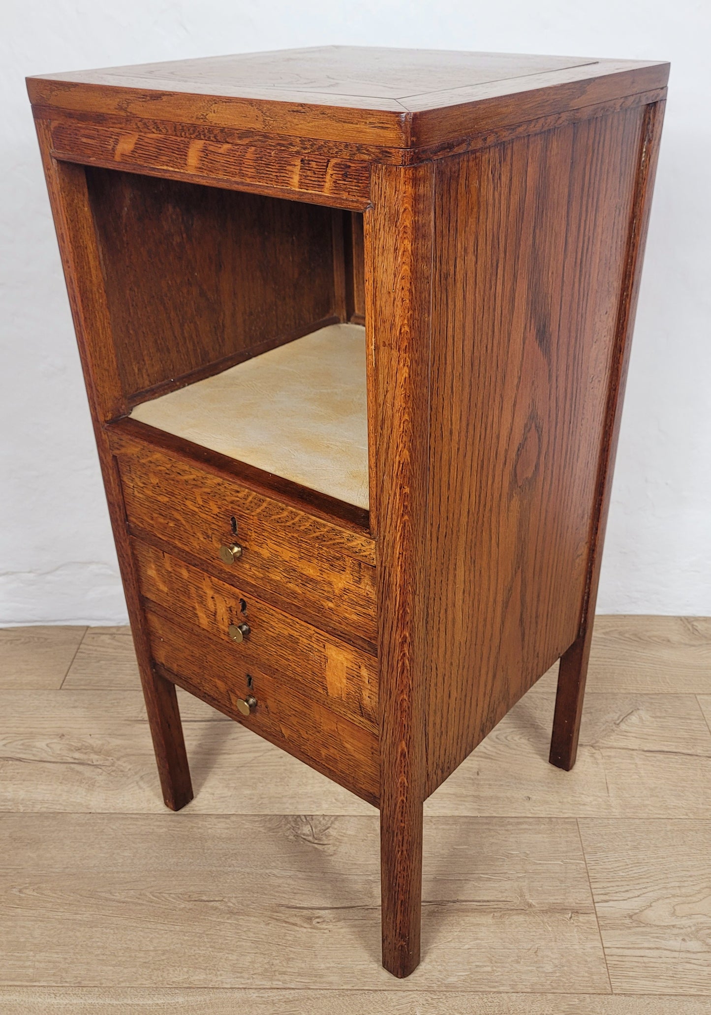 Vintage Bedside Cabinet Oak Mid 20th-Century Country Drawers Postage Available