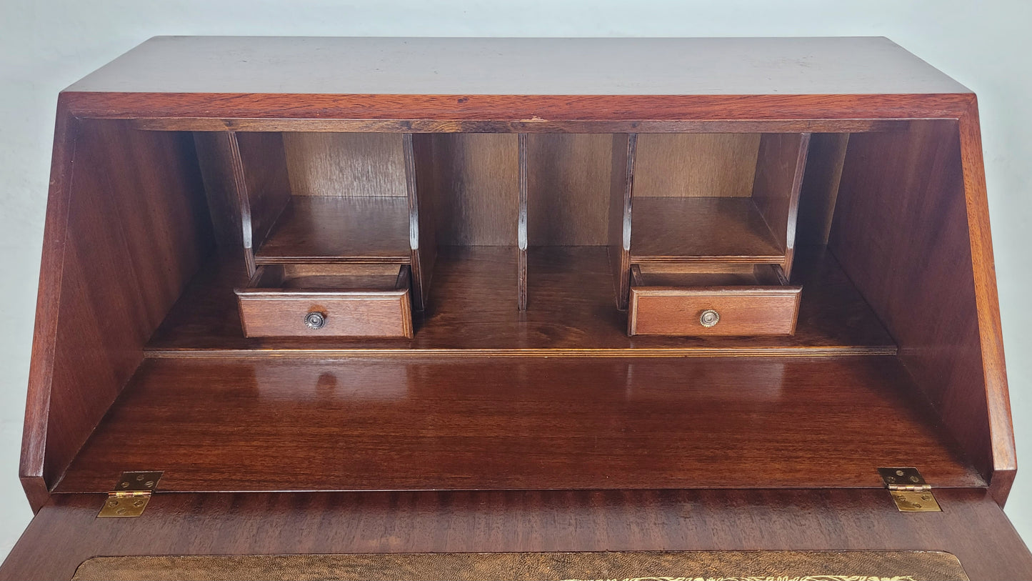Vintage Writing Bureau Desk Lock & Key Mid Century Mahogany Delivery Available