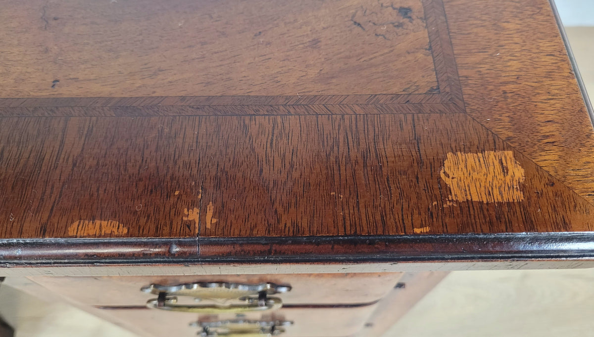 Knee Hole Writing Desk Walnut Key & Lock 18th-Century Style Delivery Available