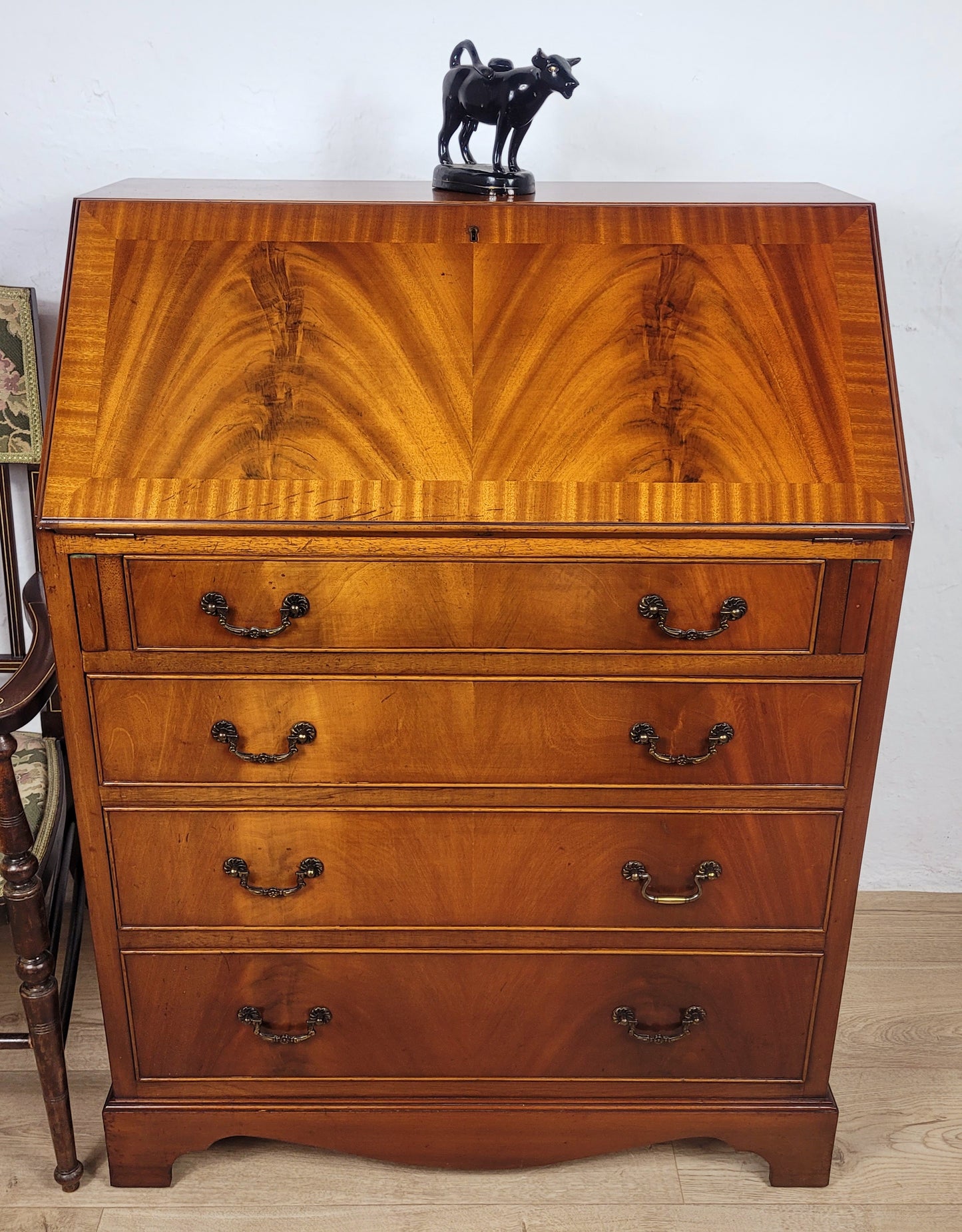 Vintage Writing Bureau Desk Leather 1960's Mid Century Delivery Available