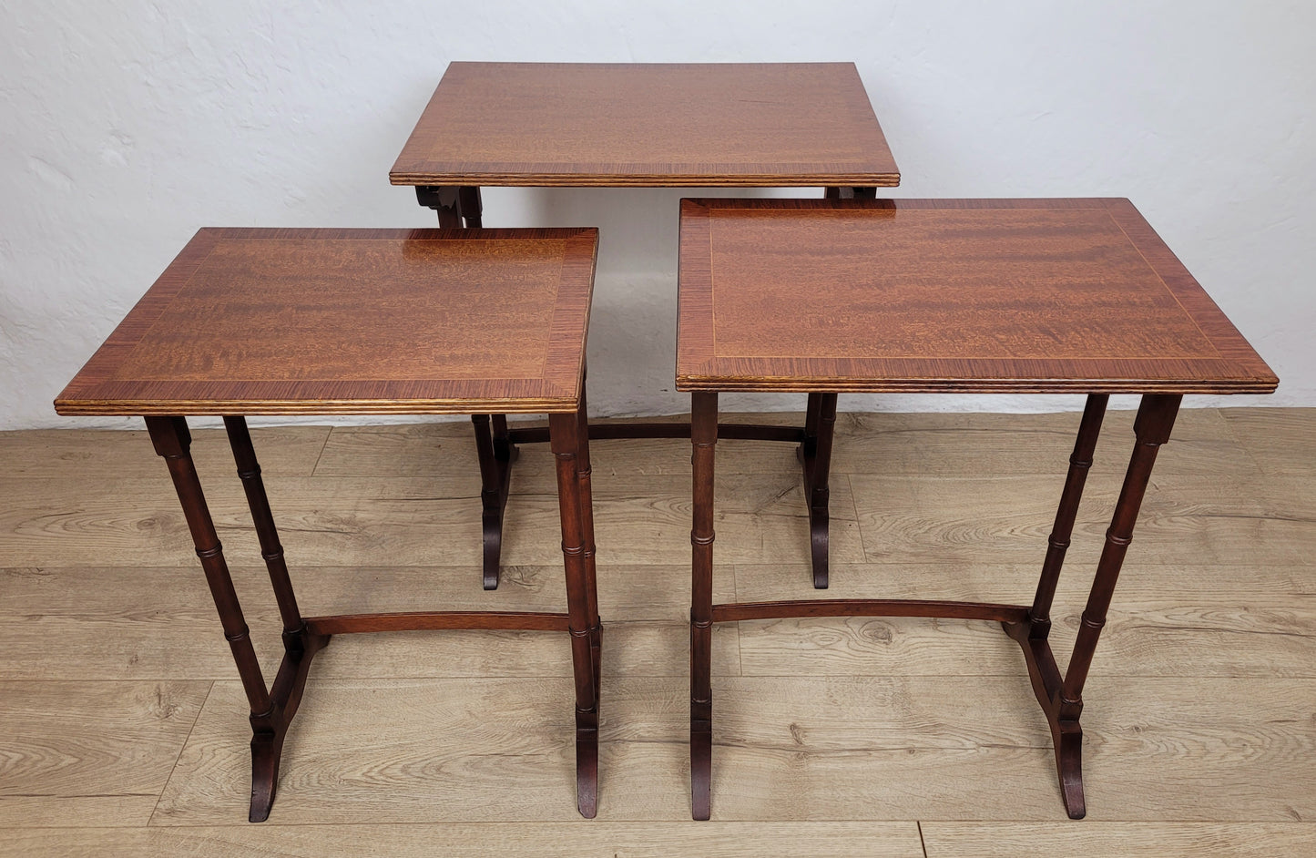 Victorian 3 Nesting Tables Rectangular Mahogany Antique 1900s Postage Available
