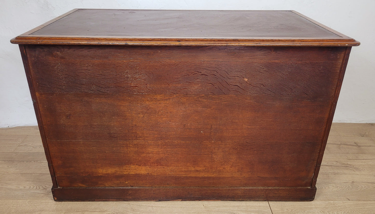 Victorian Writing Desk Oak Knee Hole Leather 19thC Antique Delivery Available