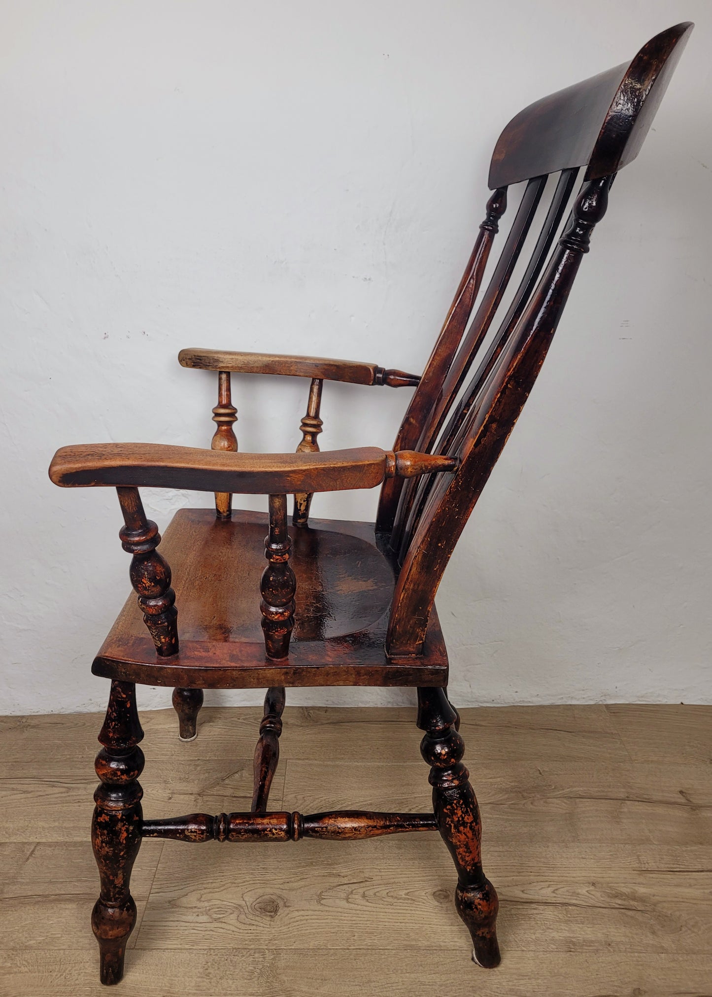 Victorian Kitchen Armchair 19thC Slatback Farmhouse Delivery Available