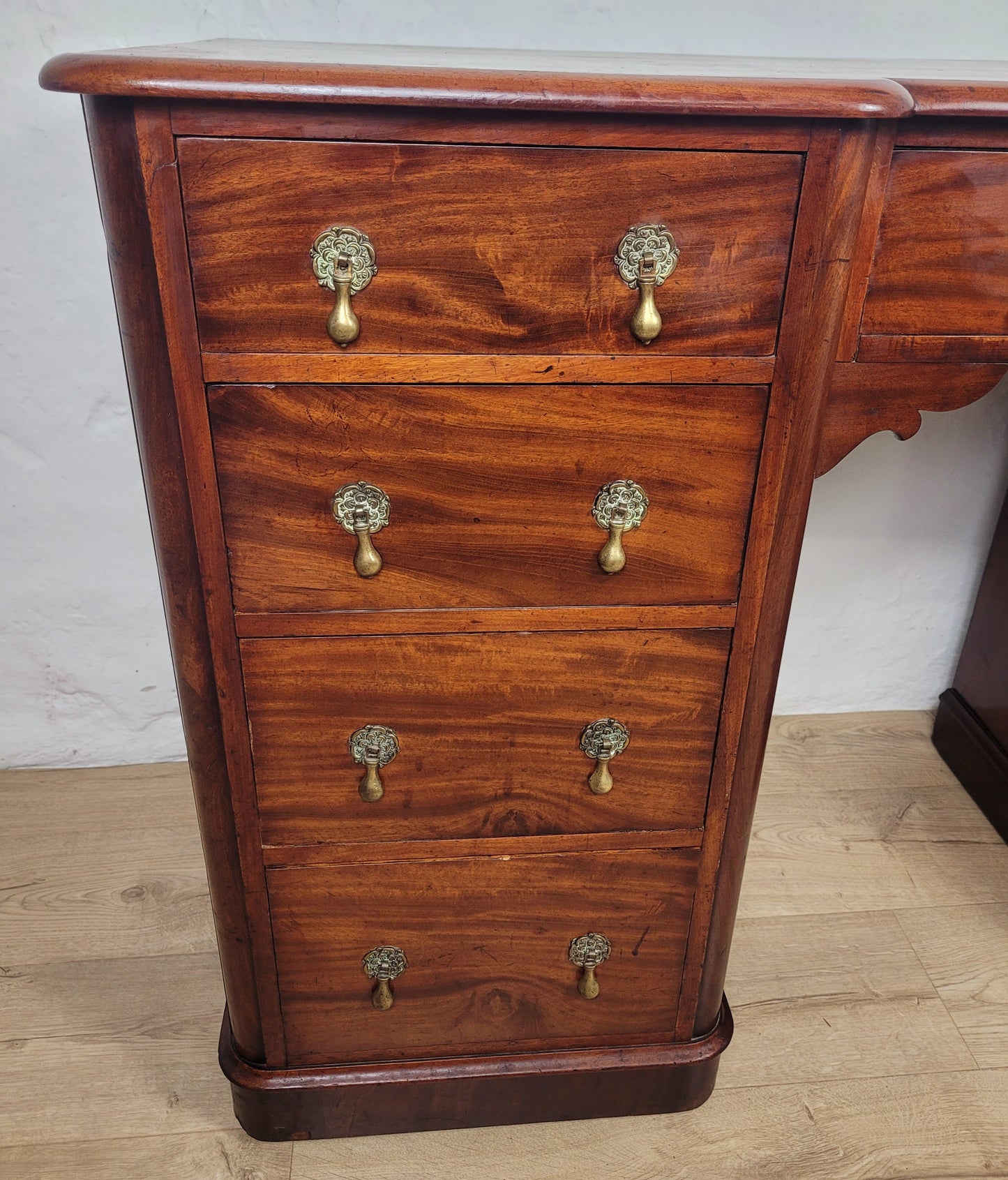 Victorian Writing Desk Knee Hole English 1890 Mahogany Antique Delivery Available