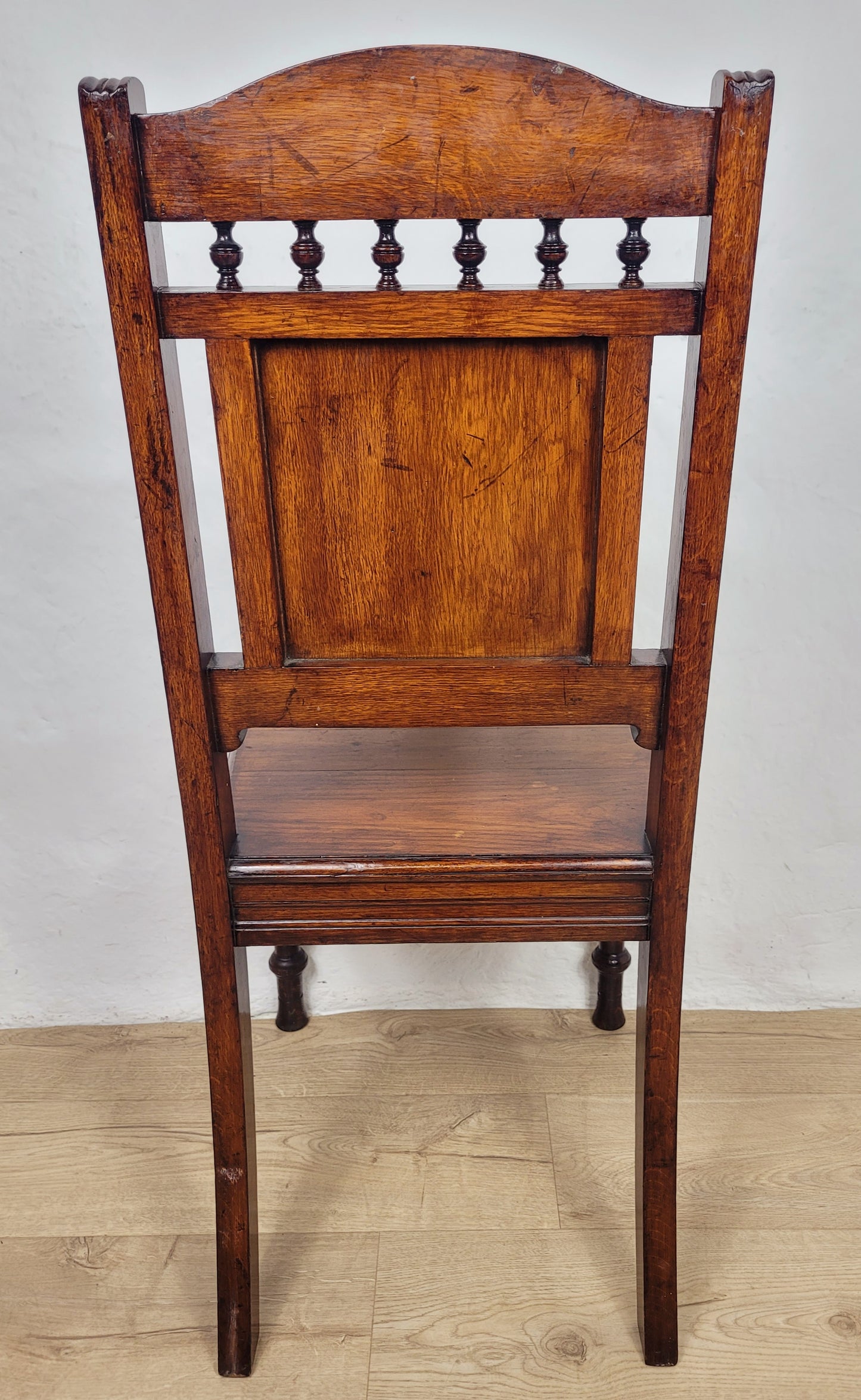 Victorian Kitchen Chair Elm Carved Panel Back 19thC Antique Postage Available