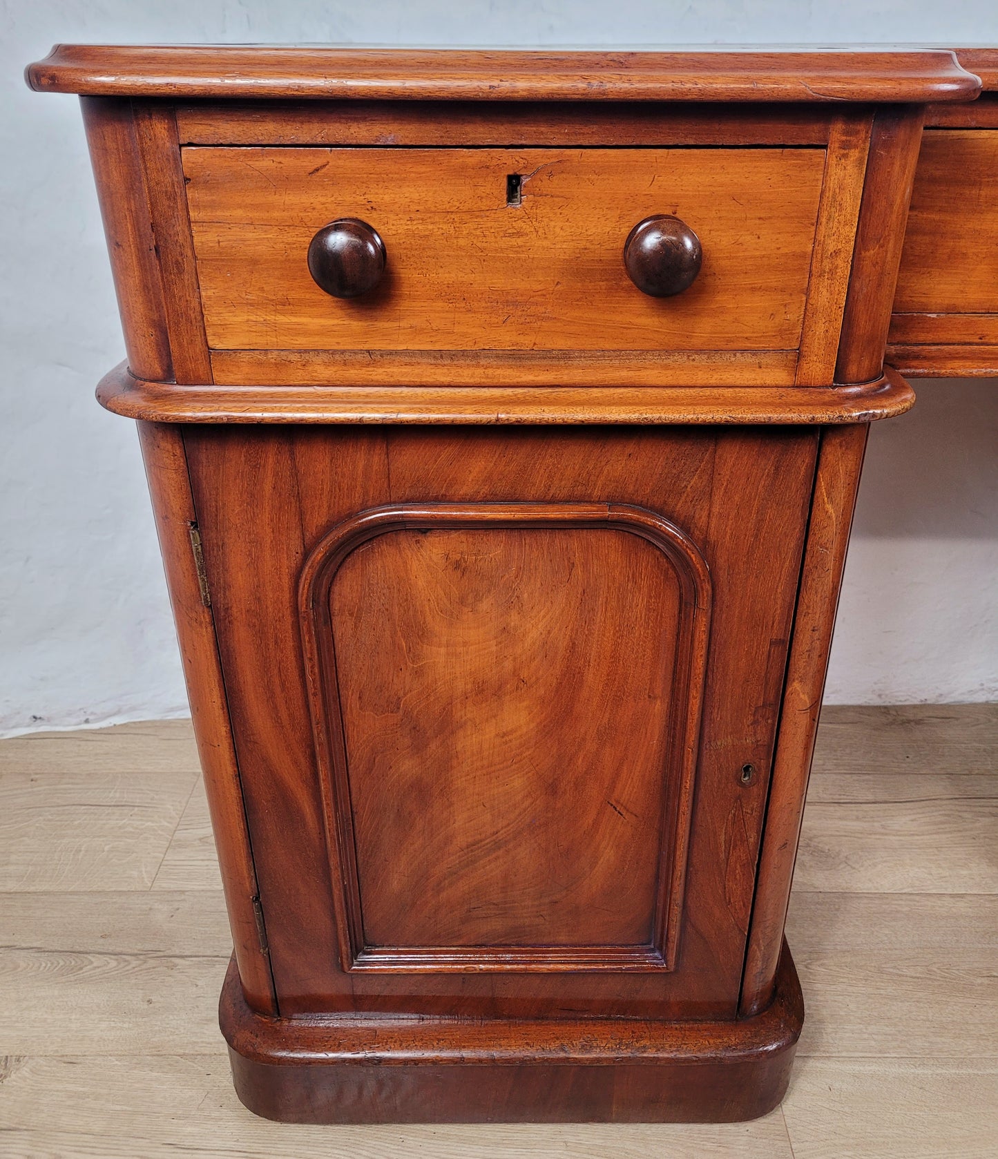 Victorian Writing Desk Knee Hole English 1890 Leather Antique Delivery Available