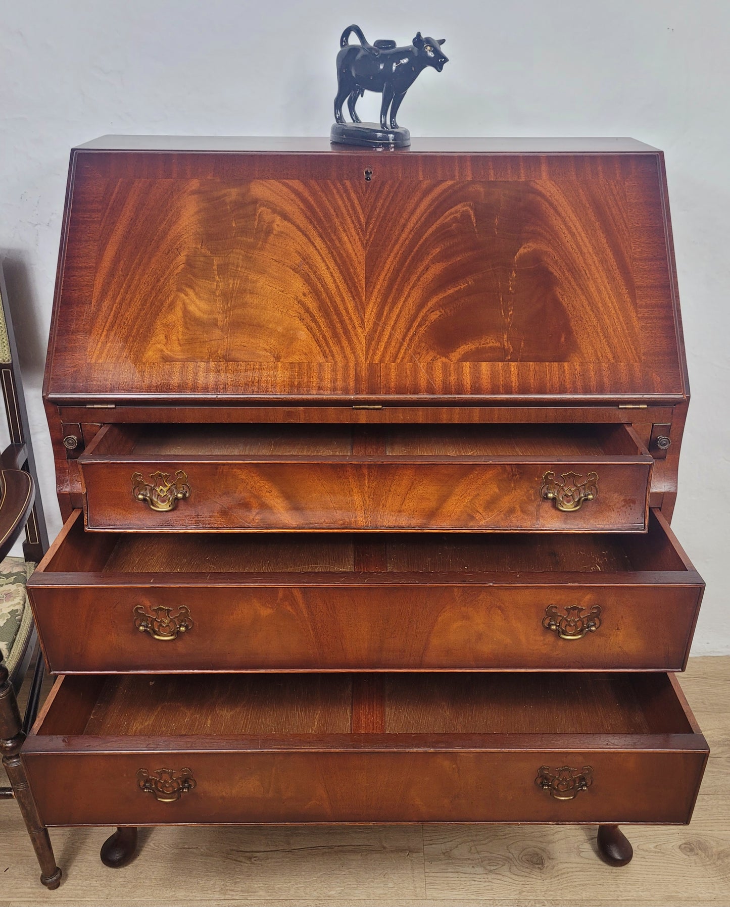 Vintage Writing Bureau Desk Burton Reprod Drawers Mid 20thC Delivery Available