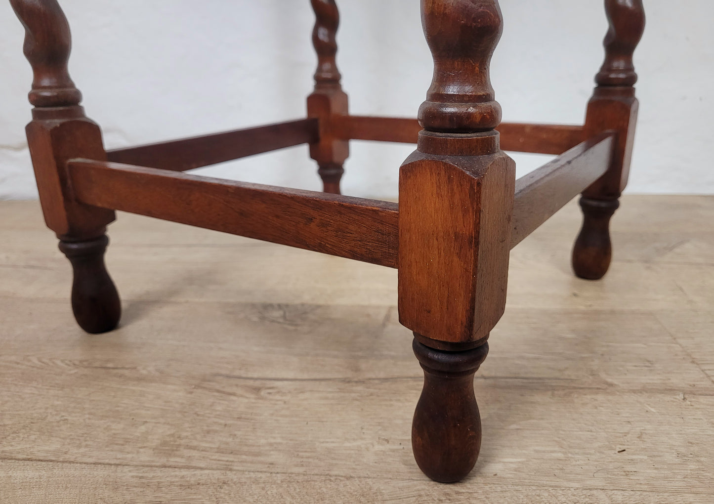 Barley Twist Occasional Table Circular Vintage 1930s English Postage Available