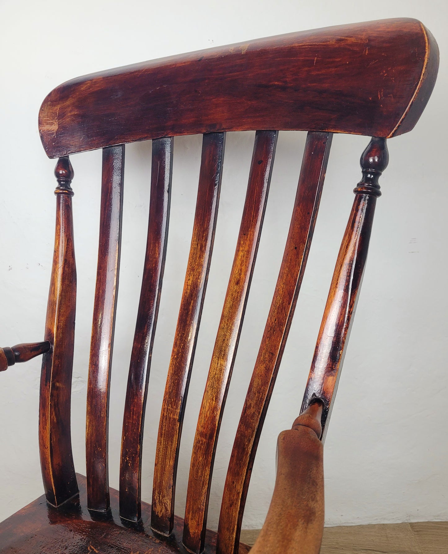 Victorian Kitchen Armchair 19thC Slatback Farmhouse Delivery Available