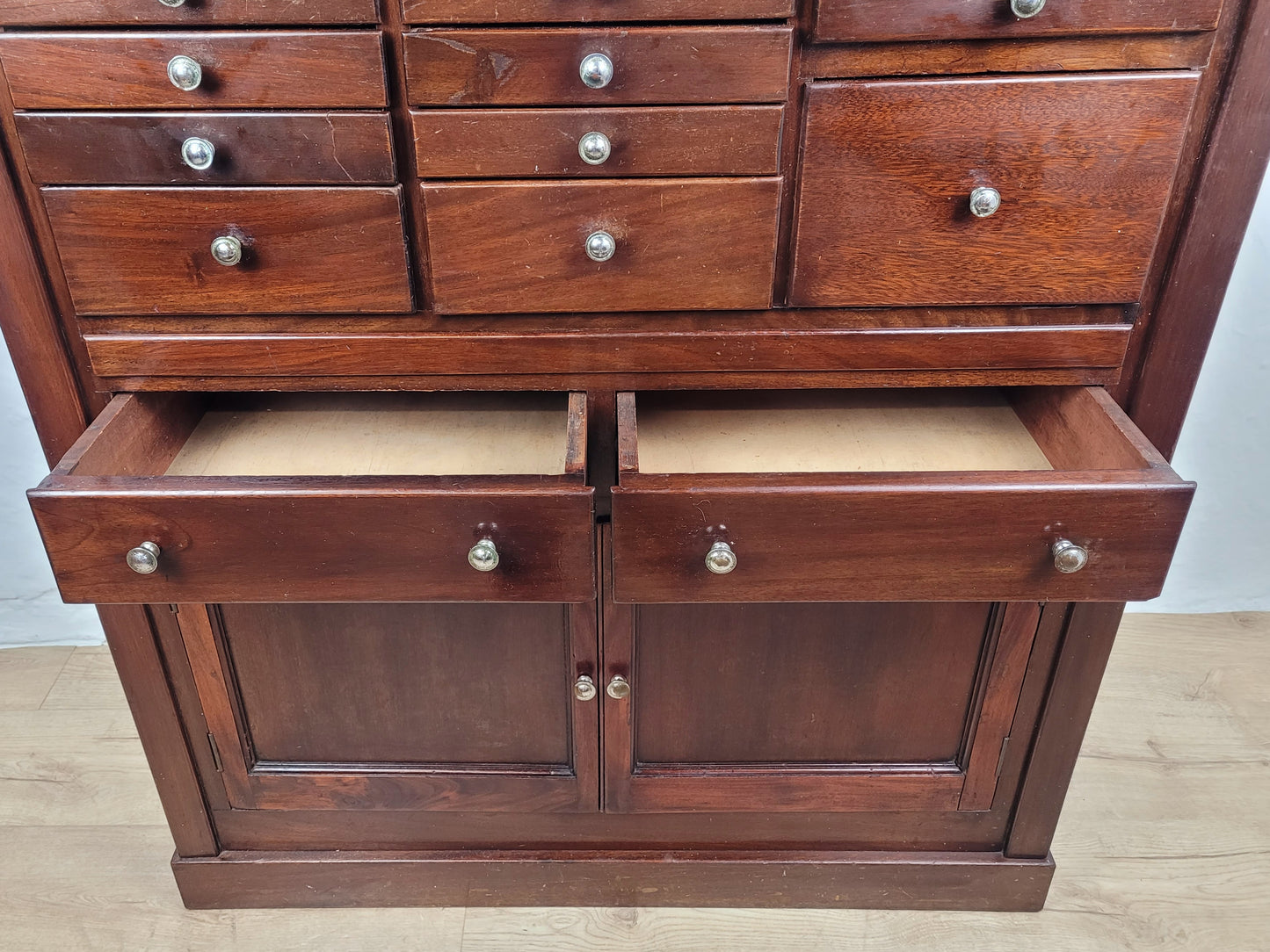 Dentist Collector Cabinet Vintage English Marble 17 Drawers Delivery Available