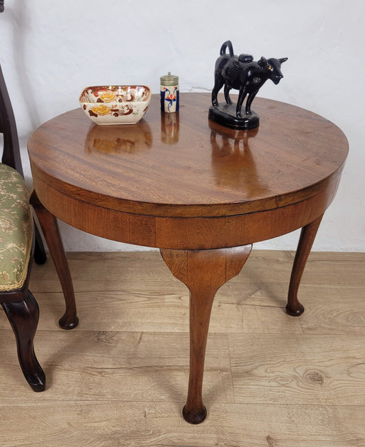 Vintage Circular Coffee Table Mahogany Cabriole Legs 1970s Postage Available