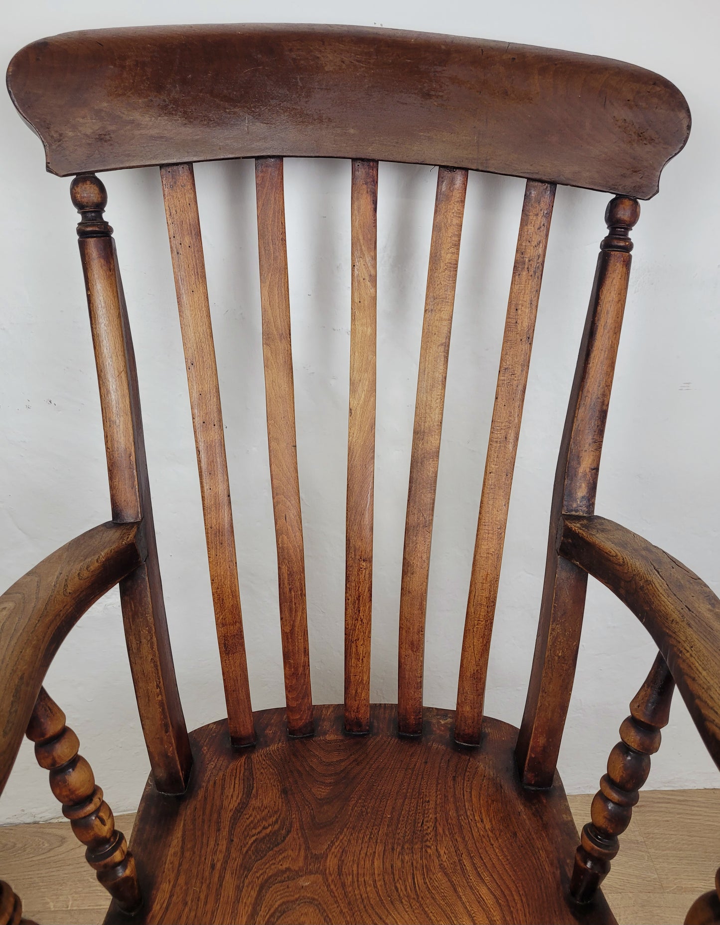 Windsor Kitchen Armchair Victorian Elm Slat Back English Delivery Available
