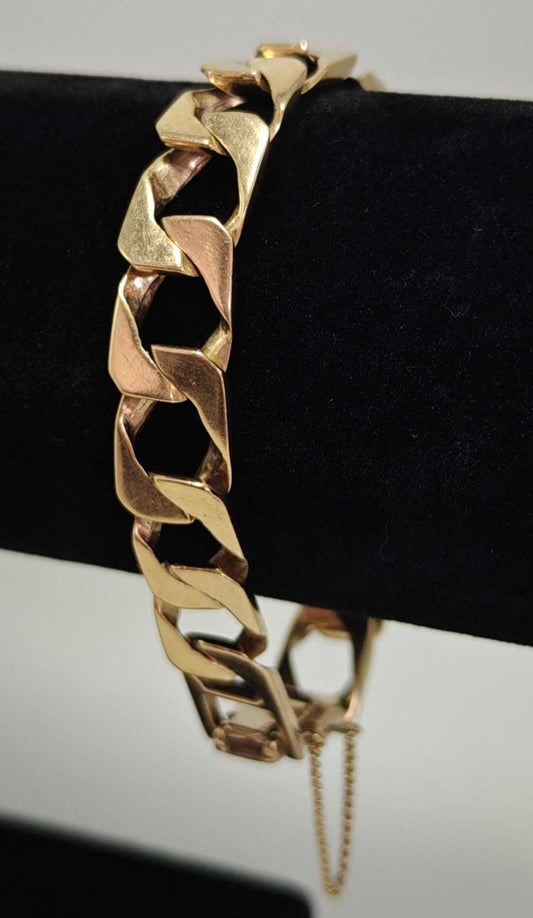 Heavy Solid 9ct Gold Curb Bracelet 8 Inches Hallmarked 375 - Postage Available