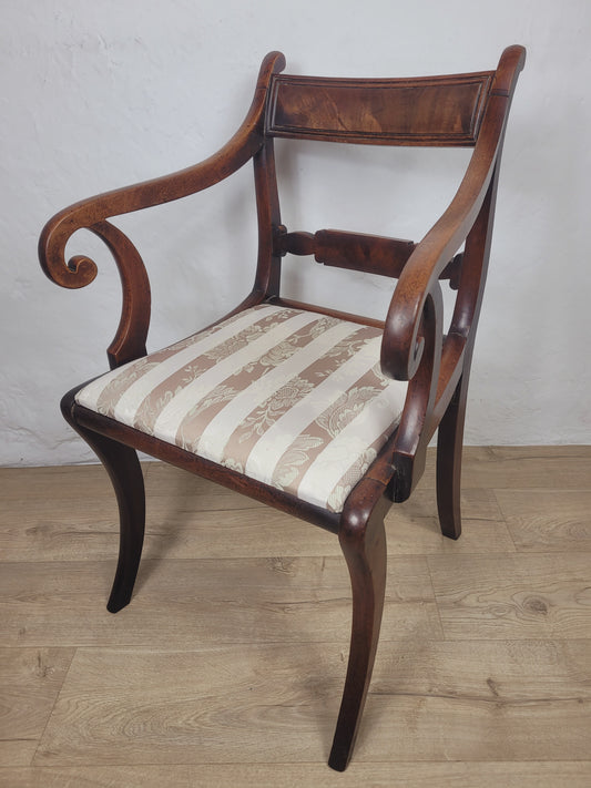 Victorian Carver Armchair 19thC Upholstered Mahogany Antique Postage Available