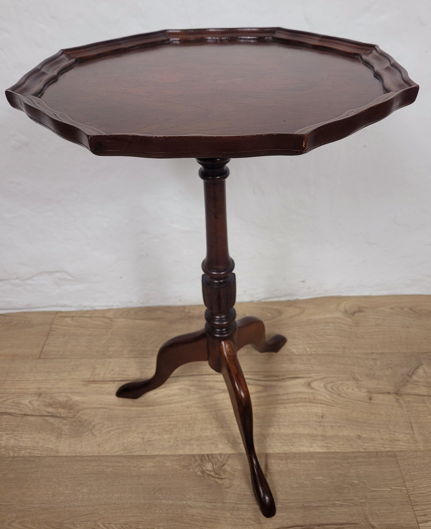 Piecrust Tripod Wine Table Octagonal Fluted Leg Vintage Postage Available