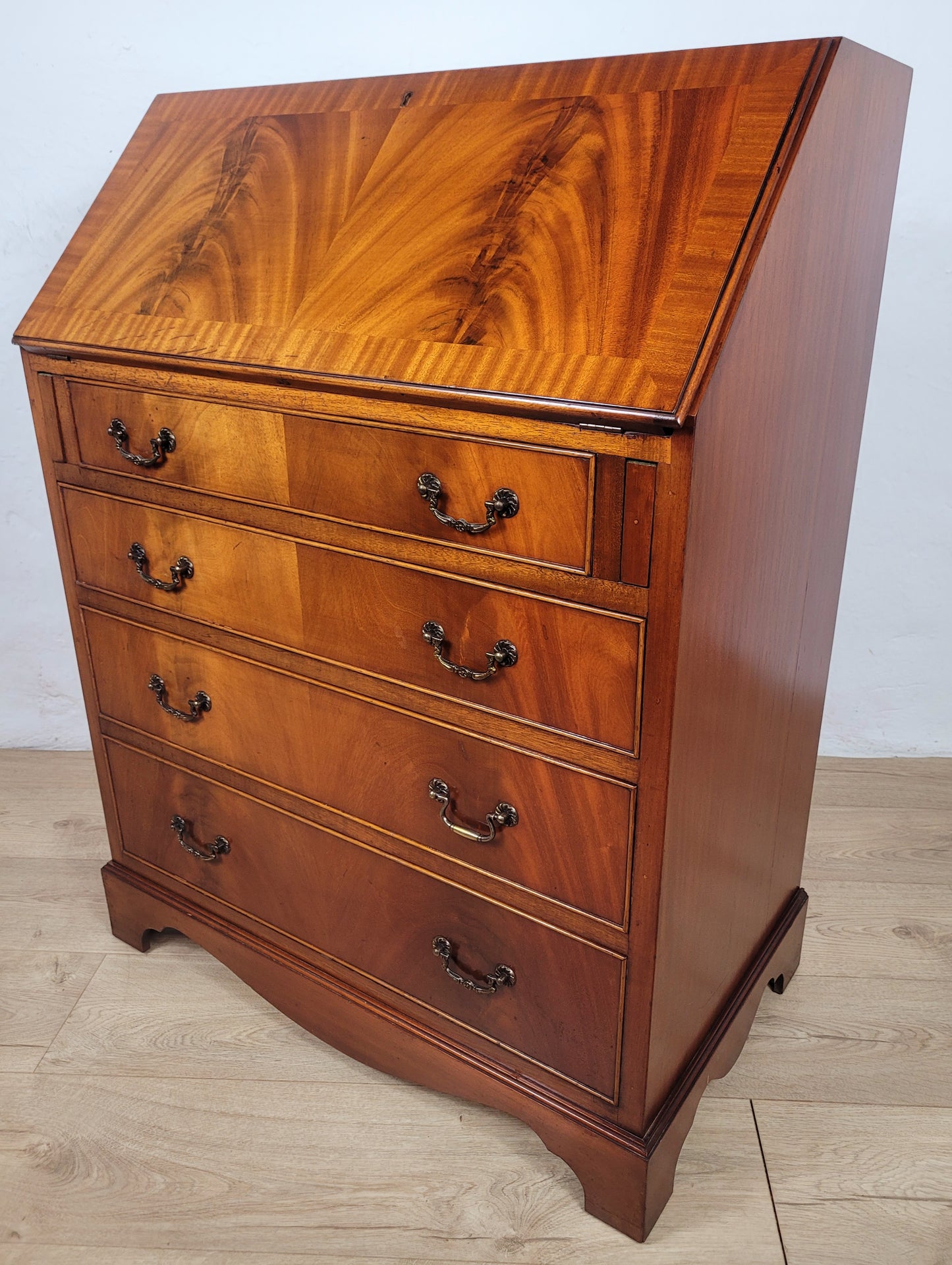 Vintage Writing Bureau Desk Leather 1960's Mid Century Delivery Available