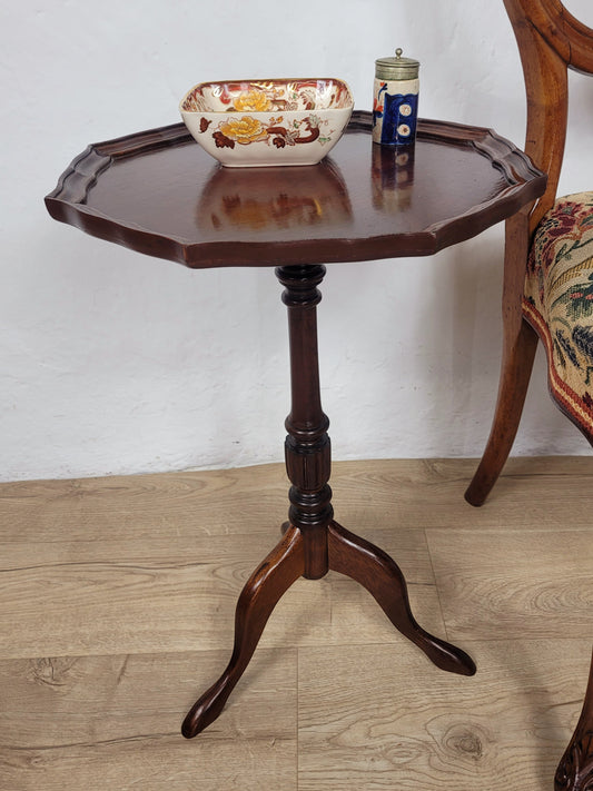 Piecrust Tripod Wine Table Octagonal Fluted Leg Vintage Postage Available