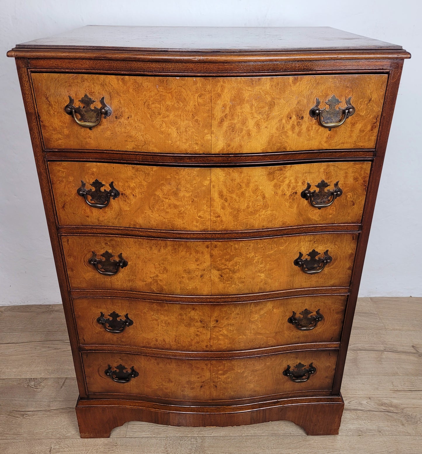 Chest Of Drawers Walnut Antique Style Drop Handles 'Cameo' Postage Available