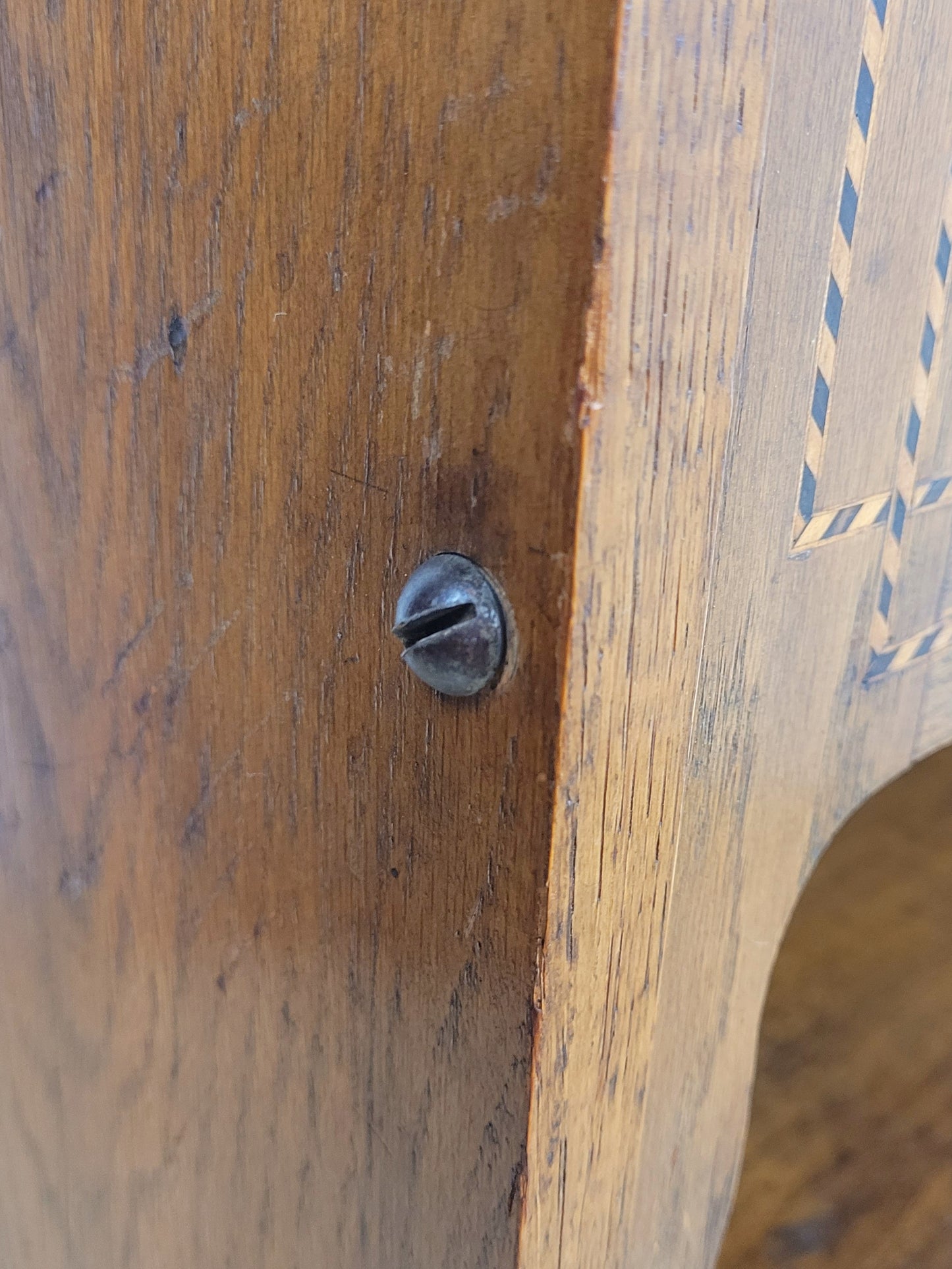 Vintage Student Writing Desk Lockable Inlaid Oak 1950s Delivery Available