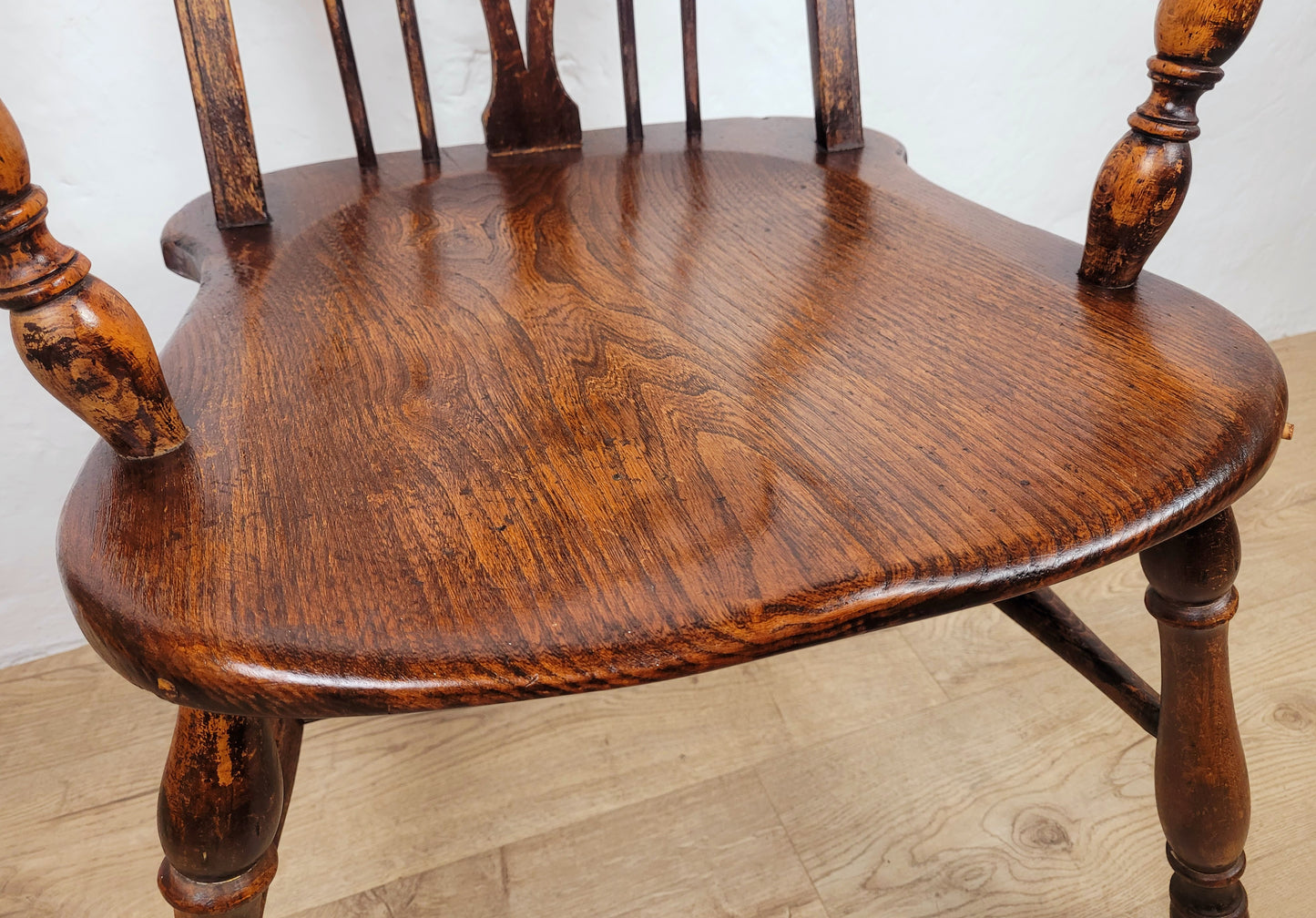 Vintage Kitchen Armchair Elm Farmhouse Country Pierced Back Postage Available