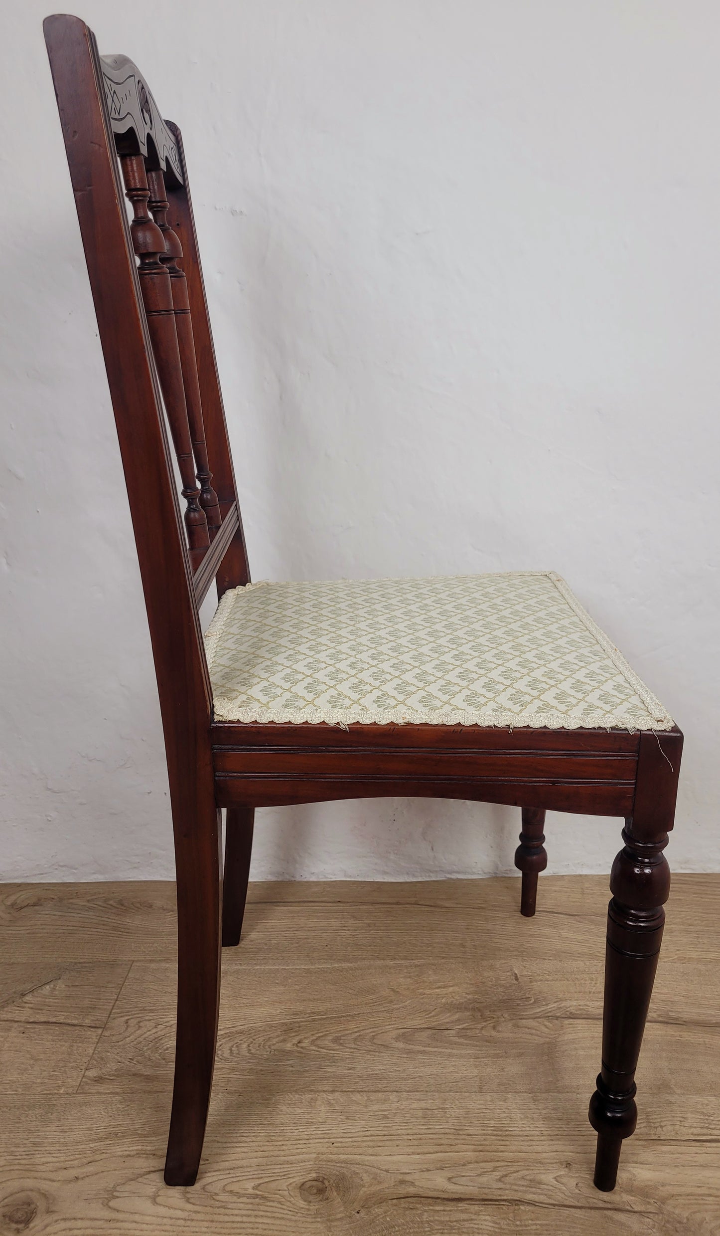 Carved Occasional Chair Mahogany Upholstered Antique Postage Available