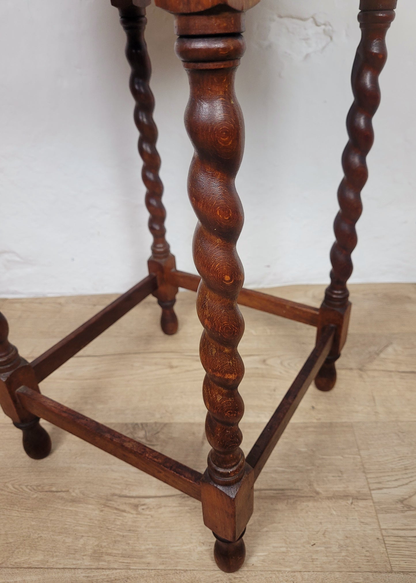 Barley Twist Occasional Table Circular Vintage 1930s English Postage Available