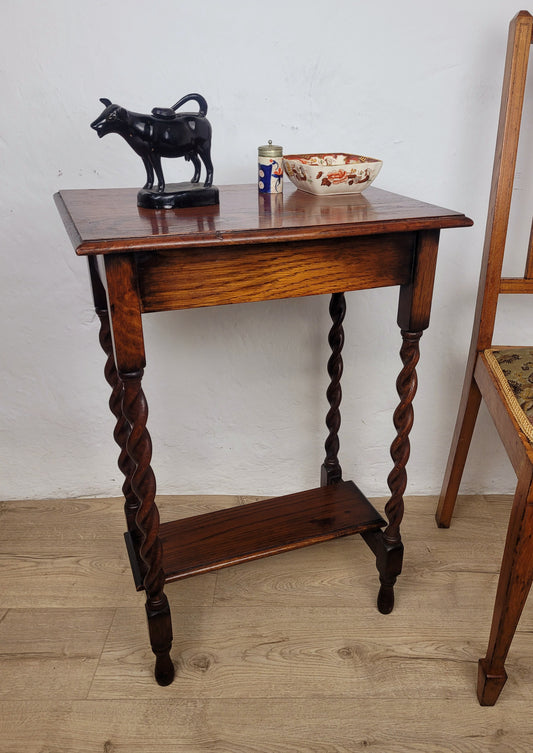 Victorian Occasional Table Barley Twist Country English 19thC Postage Available
