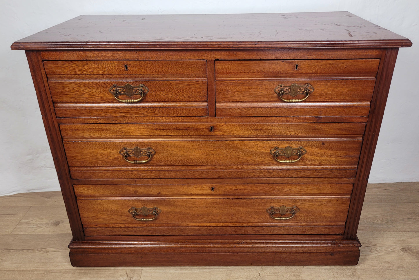 Edwardian Chest of Drawers Walnut 2 Over 3 1910s Drop Handles Delivery Available