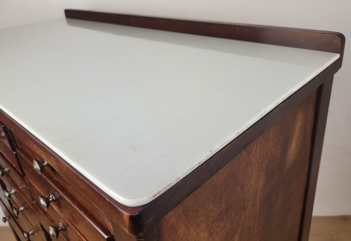 Dentist Collector Cabinet Vintage English Marble 17 Drawers Delivery Available