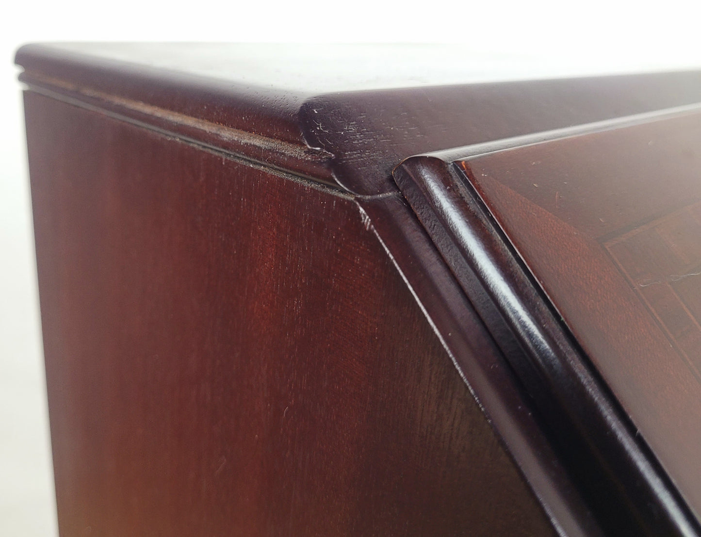 Writing Bureau Desk 20th-C Green Leather Top Drop Handles Delivery Available