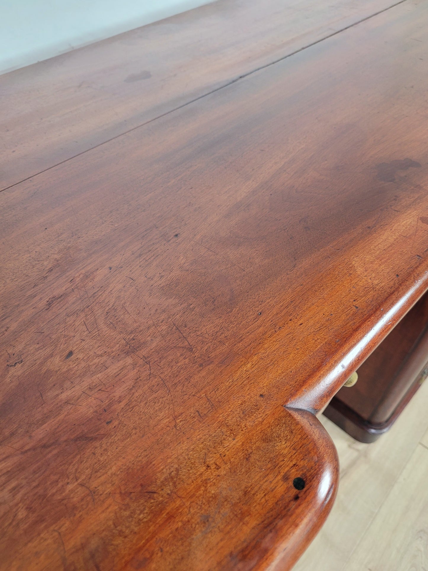 Victorian Writing Desk Knee Hole English 1890 Mahogany Antique Delivery Available