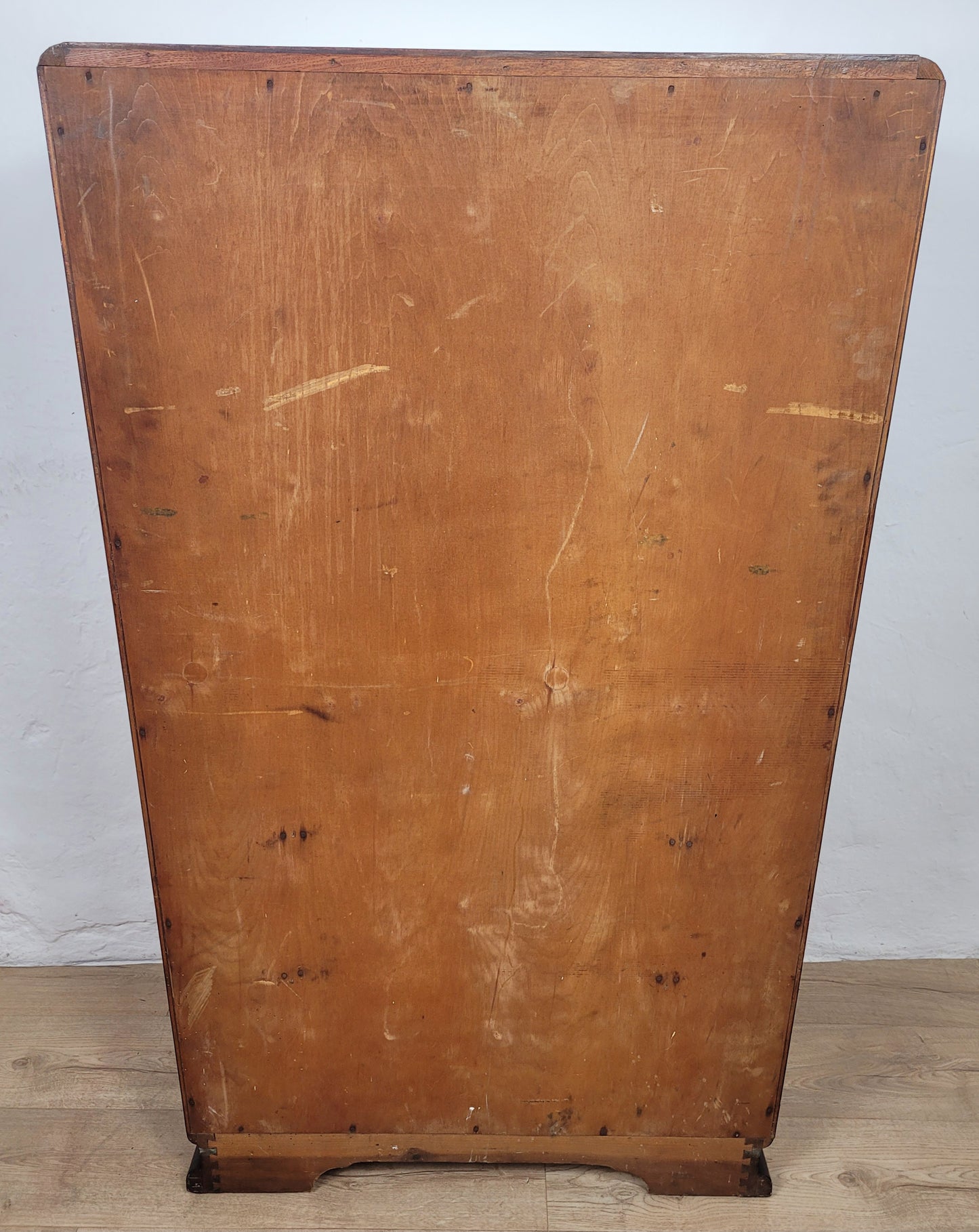 Vintage Walnut Tall Boy Art Deco Mid Century Lock and Key Delivery Available