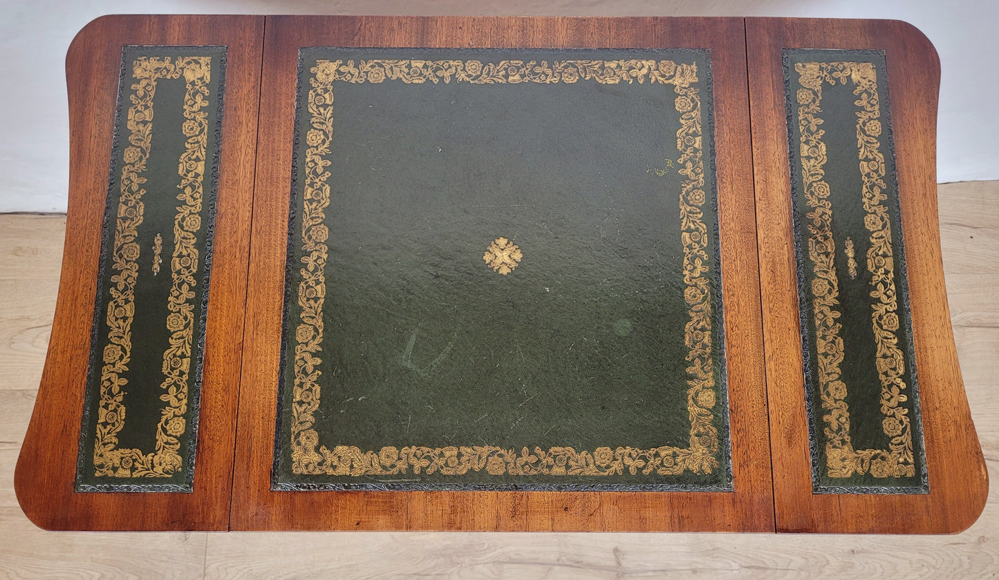 Bevan Funnell Side Table Drop Leaf Leather 1950s Reproduction Postage Available