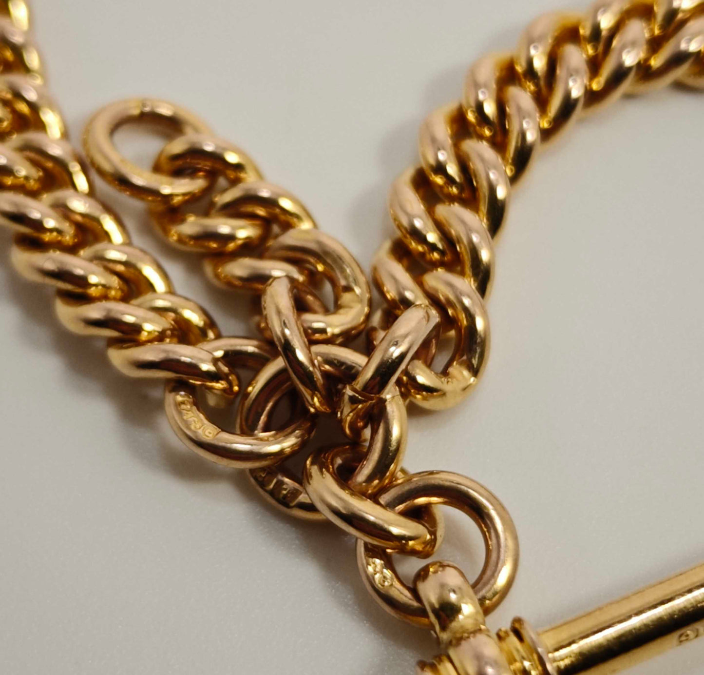 9ct Gold Albert Chain Signed WHWLD 375 Dog Clasp T-Bar Antique Postage Available