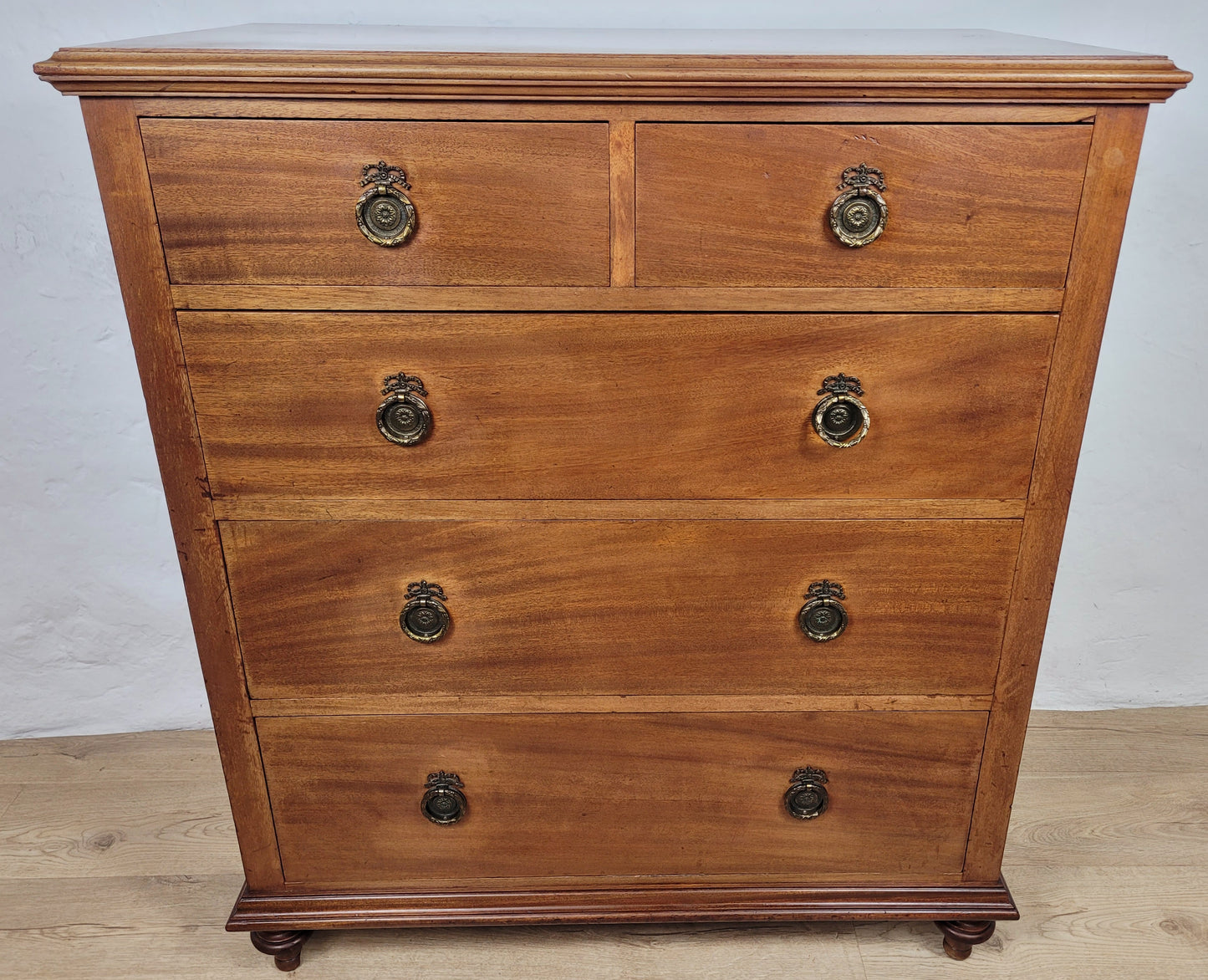 Edwardian Chest of Drawers 2 Over 3 1910s Drop Handle Antique Delivery Available