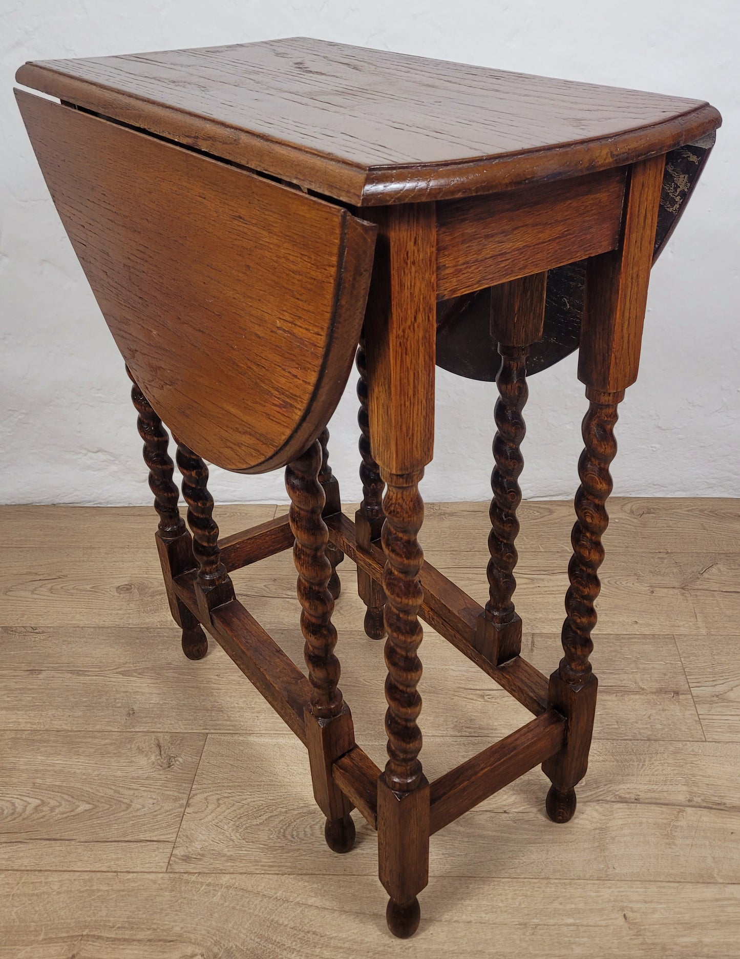 Vintage Drop Leaf Table Gateleg Barley Twist Oak 1930's Delivery Available