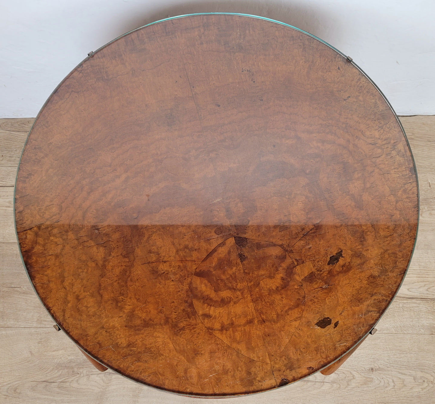 Walnut Circular Coffee Table Claw and Ball Vintage 1940s Postage Available