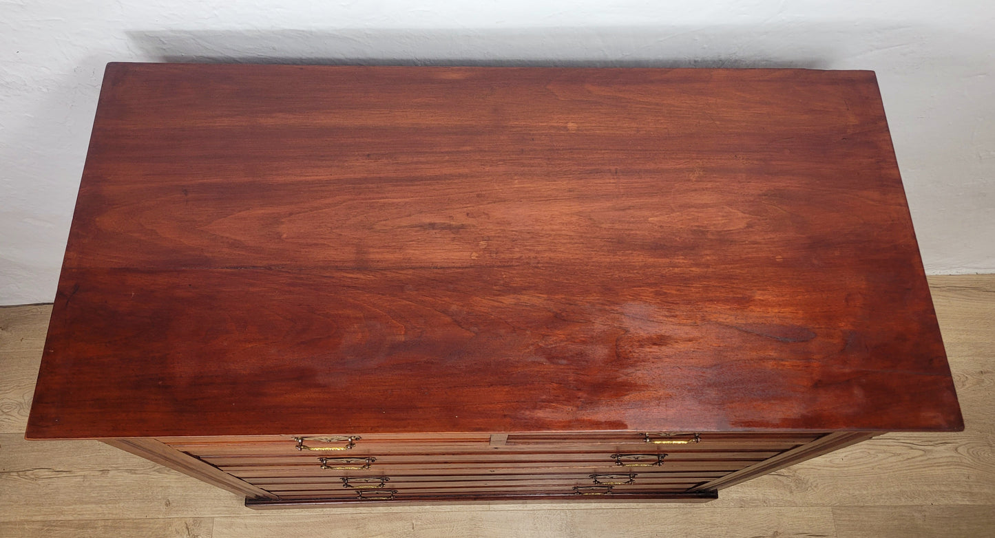 Edwardian Chest of Drawers Walnut 2 Over 3 1910s Drop Handles Delivery Available