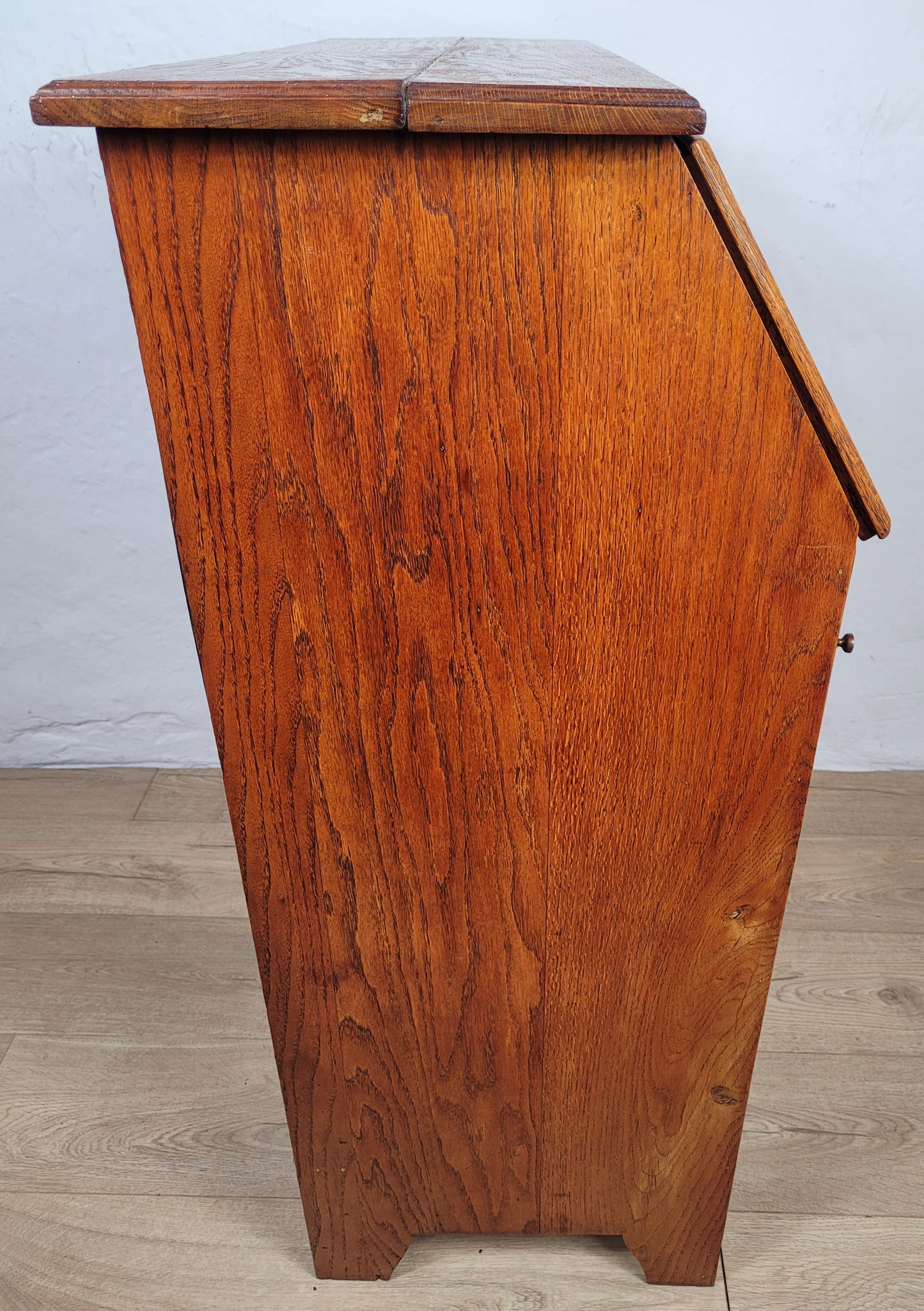 Elm Writing Bureau Desk Vintage 1930s Storage Country Rustic Delivery Available
