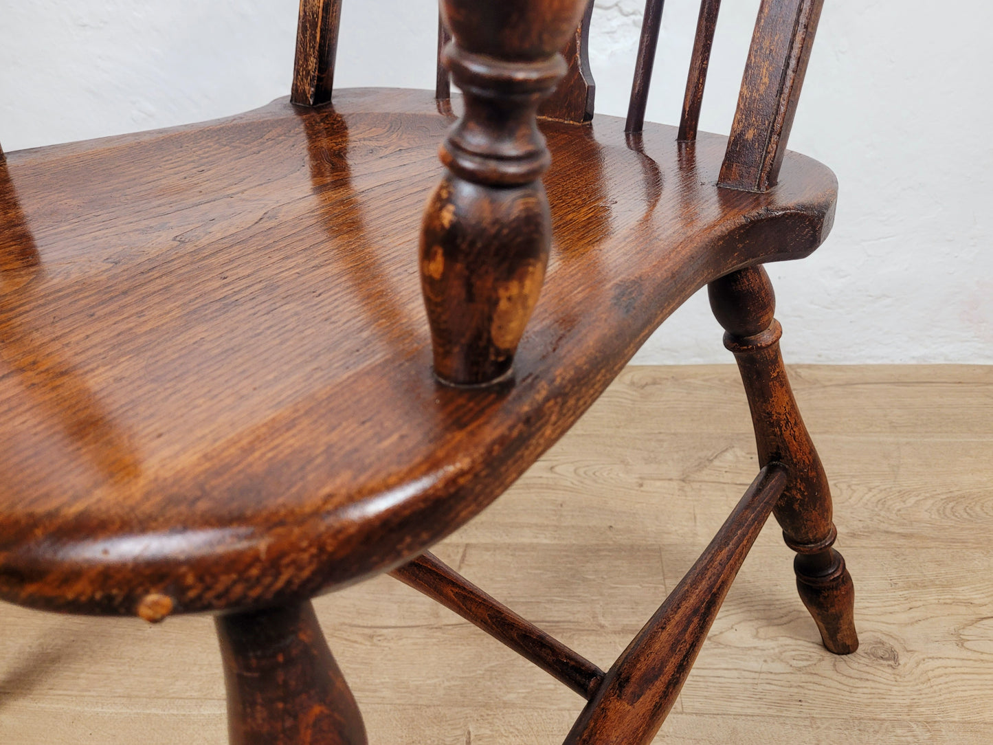 Vintage Kitchen Armchair Elm Farmhouse Country Pierced Back Postage Available