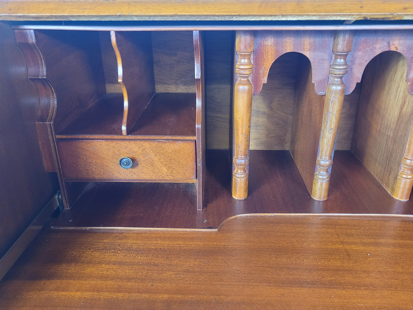 Vintage Writing Bureau Desk Leather 1960's Mid Century Delivery Available
