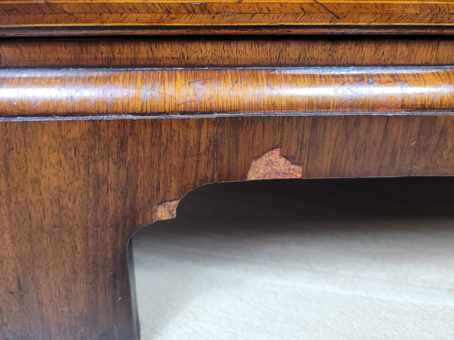 Edwardian Writing Bureau Desk Walnut 'Pratts' Lock and Key Delivery Available