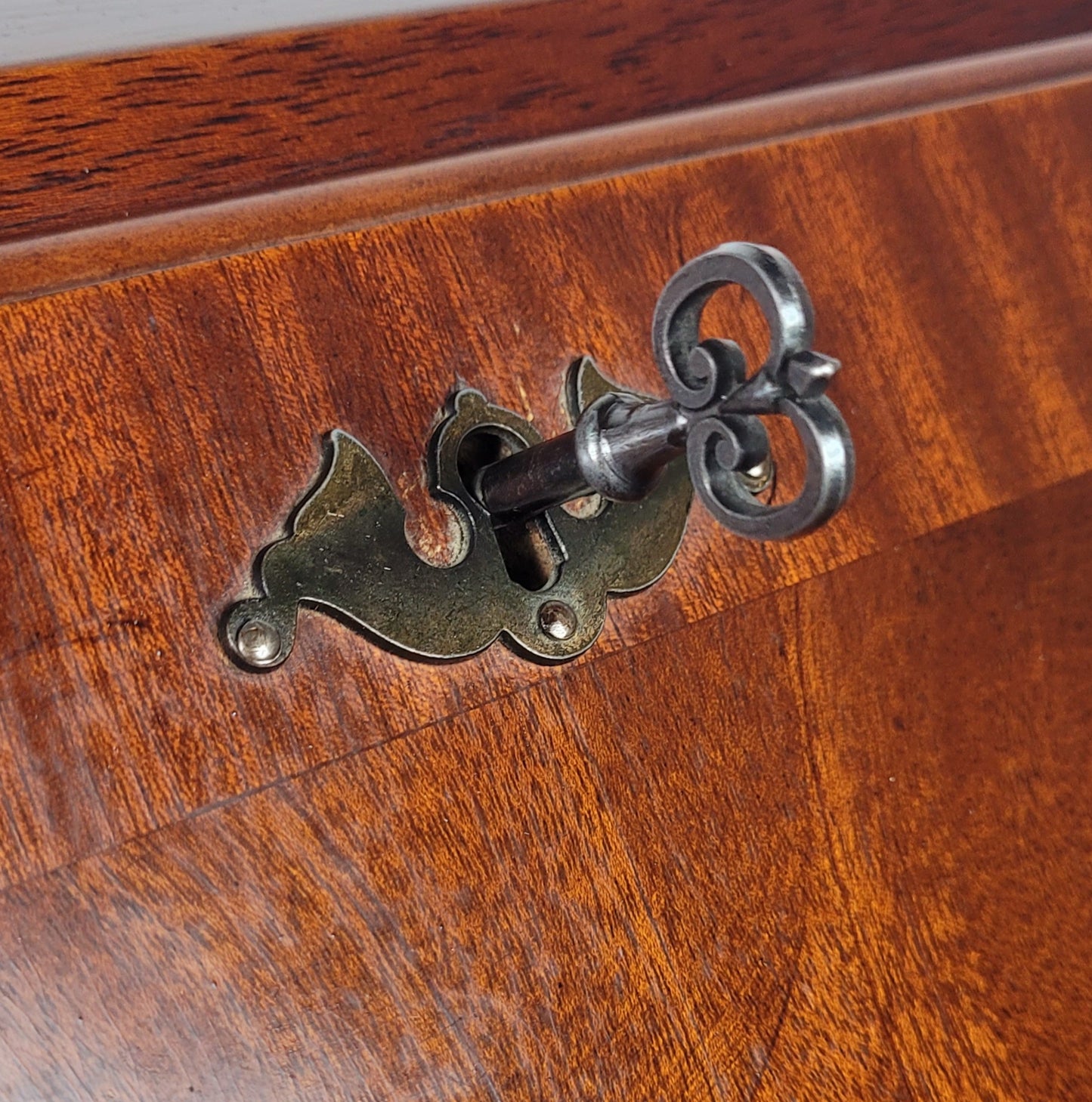 Vintage Writing Bureau Desk Lock & Key Mid Century Mahogany Delivery Available
