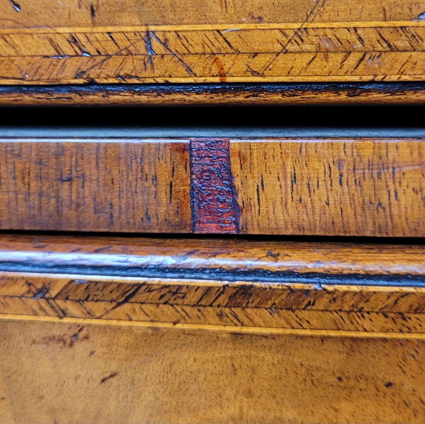 Edwardian Writing Bureau Desk Walnut 'Pratts' Lock and Key Delivery Available