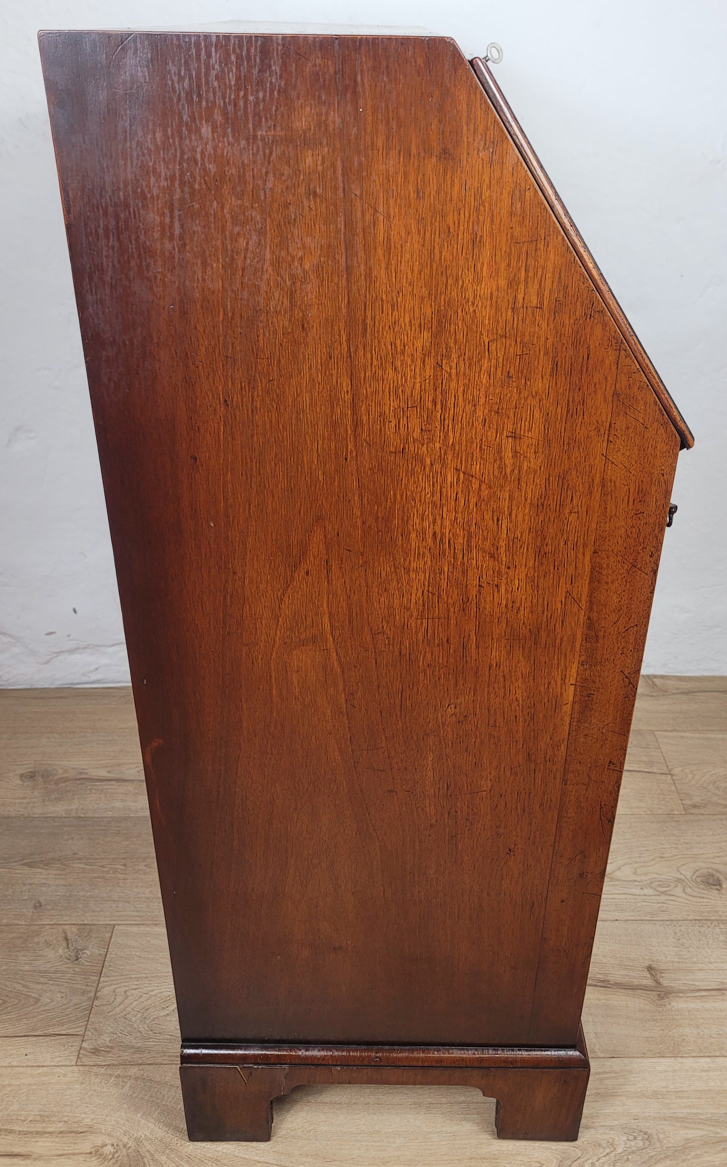 Edwardian Writing Bureau Desk Walnut 'Pratts' Lock and Key Delivery Available